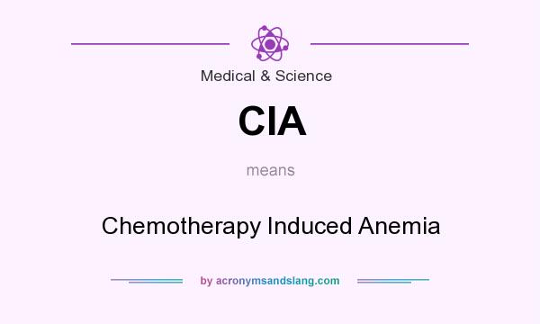 What does CIA mean? It stands for Chemotherapy Induced Anemia