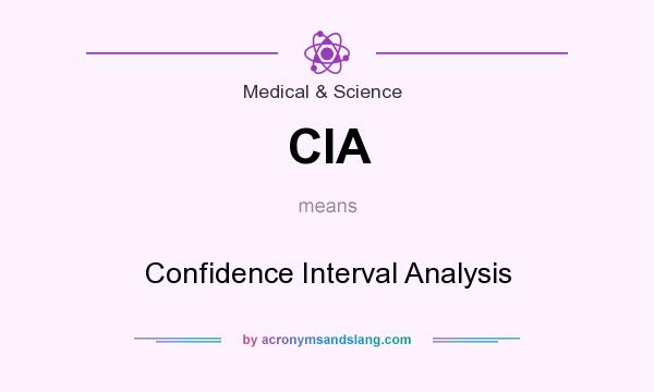 What does CIA mean? It stands for Confidence Interval Analysis