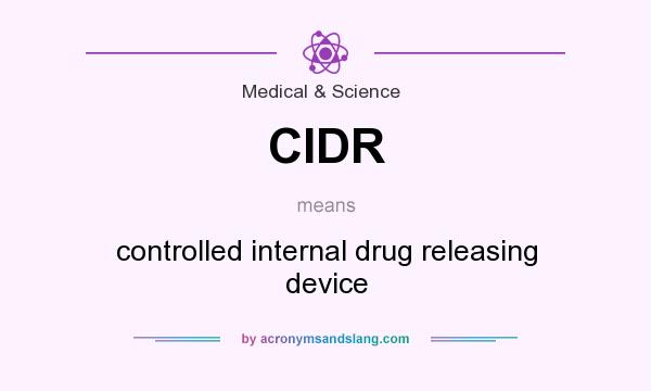 What does CIDR mean? It stands for controlled internal drug releasing device