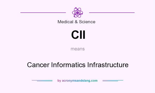 What does CII mean? It stands for Cancer Informatics Infrastructure