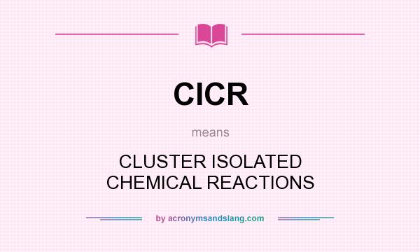 What does CICR mean? It stands for CLUSTER ISOLATED CHEMICAL REACTIONS