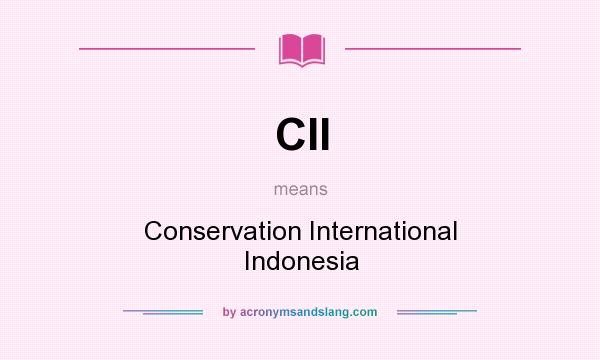 What does CII mean? It stands for Conservation International Indonesia