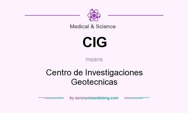 What does CIG mean? It stands for Centro de Investigaciones Geotecnicas