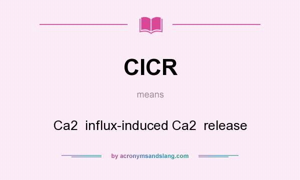 What does CICR mean? It stands for Ca2  influx-induced Ca2  release