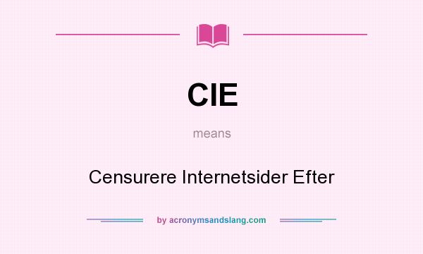 What does CIE mean? It stands for Censurere Internetsider Efter