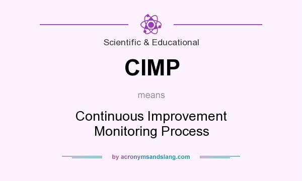 What does CIMP mean? It stands for Continuous Improvement Monitoring Process