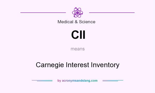What does CII mean? It stands for Carnegie Interest Inventory