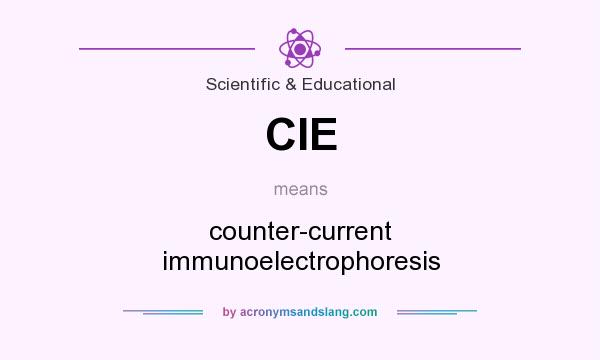 What does CIE mean? It stands for counter-current immunoelectrophoresis