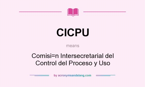 What does CICPU mean? It stands for Comisi=n Intersecretarial del Control del Proceso y Uso