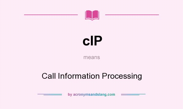 What does cIP mean? It stands for Call Information Processing