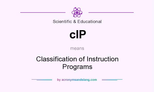 What does cIP mean? It stands for Classification of Instruction Programs