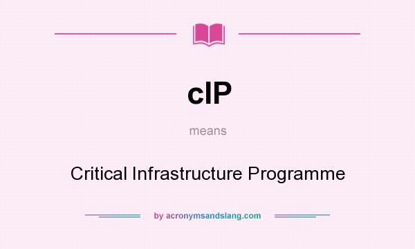 What does cIP mean? It stands for Critical Infrastructure Programme