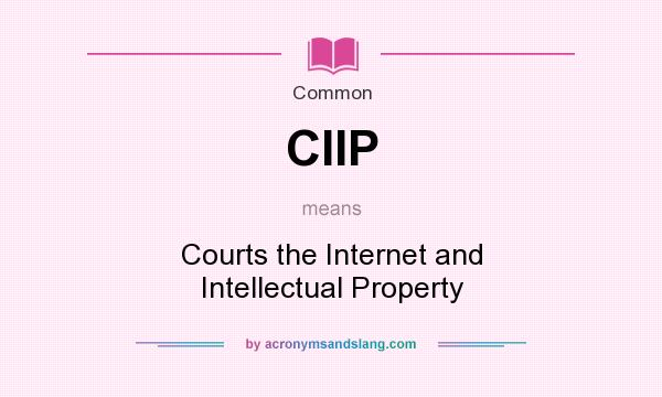 What does CIIP mean? It stands for Courts the Internet and Intellectual Property