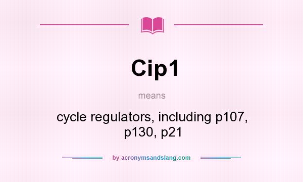 What does Cip1 mean? It stands for cycle regulators, including p107, p130, p21