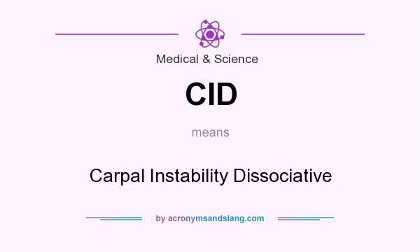 What does CID mean? It stands for Carpal Instability Dissociative