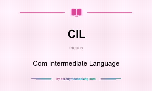 What does CIL mean? It stands for Com Intermediate Language