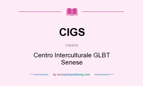 What does CIGS mean? It stands for Centro Interculturale GLBT Senese