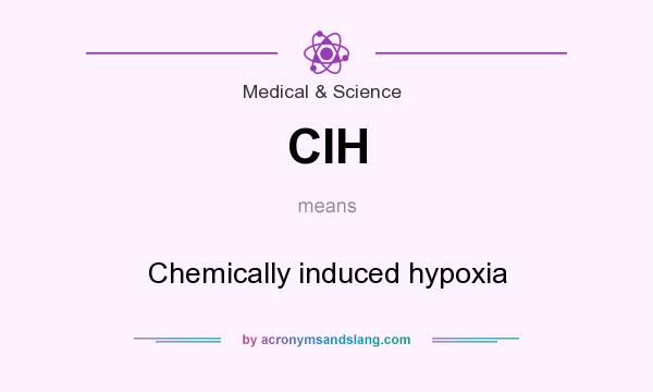 What does CIH mean? It stands for Chemically induced hypoxia