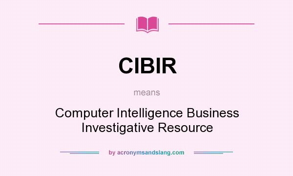 What does CIBIR mean? It stands for Computer Intelligence Business Investigative Resource