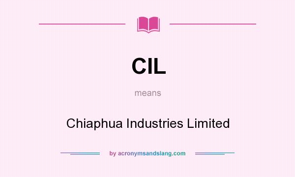 What does CIL mean? It stands for Chiaphua Industries Limited