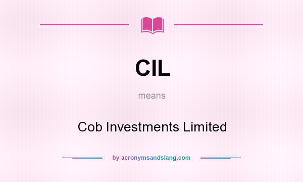 What does CIL mean? It stands for Cob Investments Limited