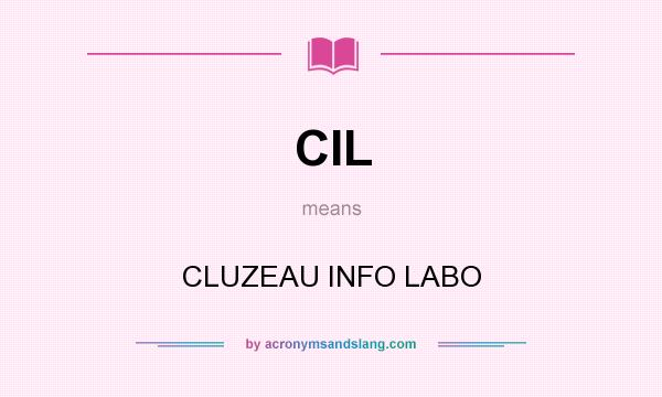 What does CIL mean? It stands for CLUZEAU INFO LABO