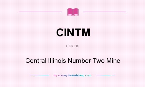 What does CINTM mean? It stands for Central Illinois Number Two Mine
