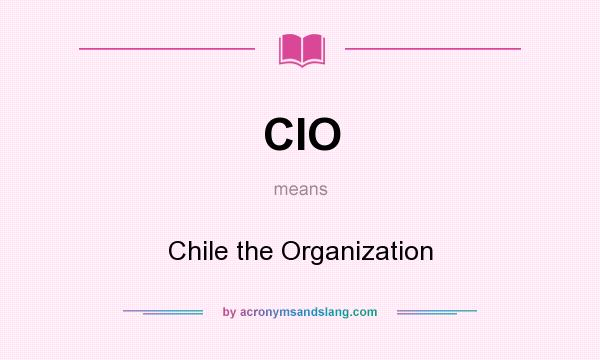 What does CIO mean? It stands for Chile the Organization