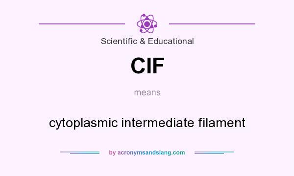 What does CIF mean? It stands for cytoplasmic intermediate filament
