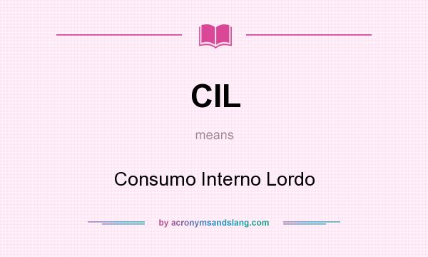 What does CIL mean? It stands for Consumo Interno Lordo