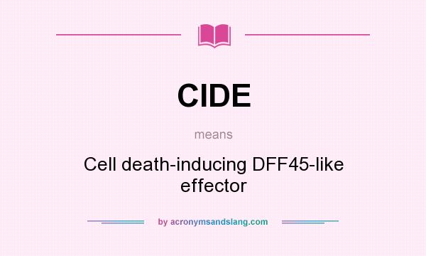What does CIDE mean? It stands for Cell death-inducing DFF45-like effector