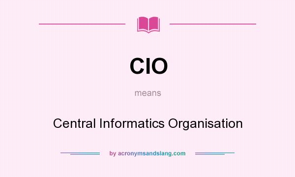What does CIO mean? It stands for Central Informatics Organisation