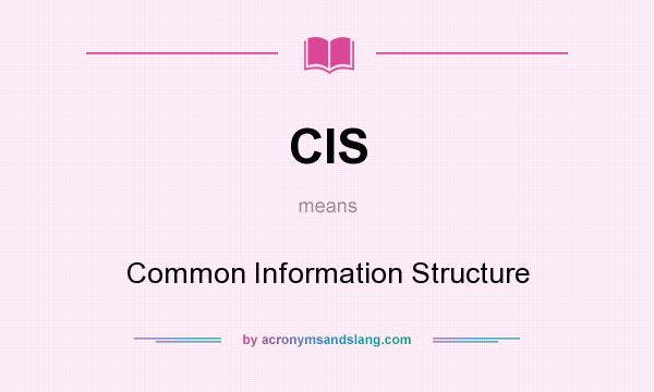 What does CIS mean? It stands for Common Information Structure