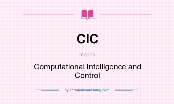 What does CIC mean? It stands for Computational Intelligence and Control
