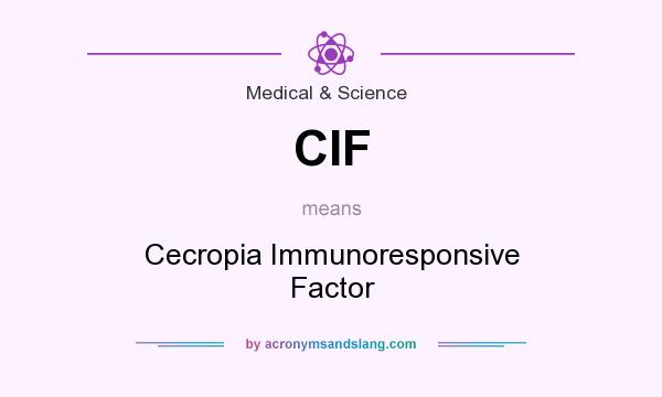 What does CIF mean? It stands for Cecropia Immunoresponsive Factor