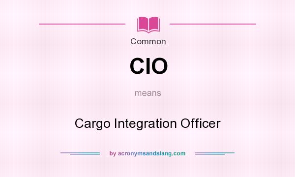 What does CIO mean? It stands for Cargo Integration Officer