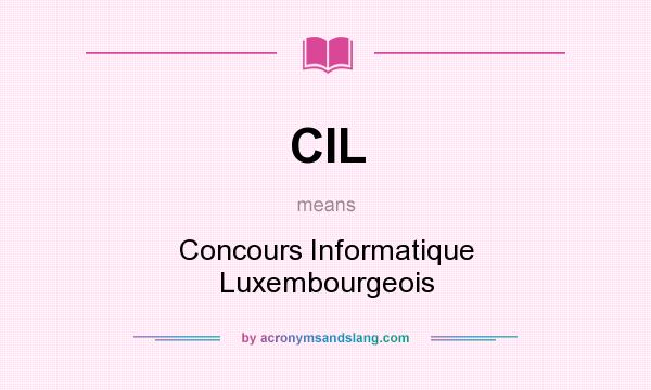 What does CIL mean? It stands for Concours Informatique Luxembourgeois