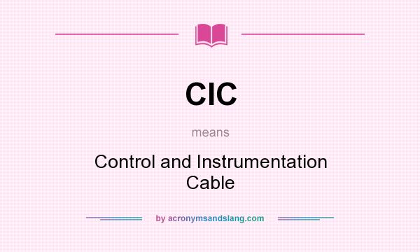 What does CIC mean? It stands for Control and Instrumentation Cable