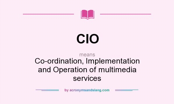 What does CIO mean? It stands for Co-ordination, Implementation and Operation of multimedia services