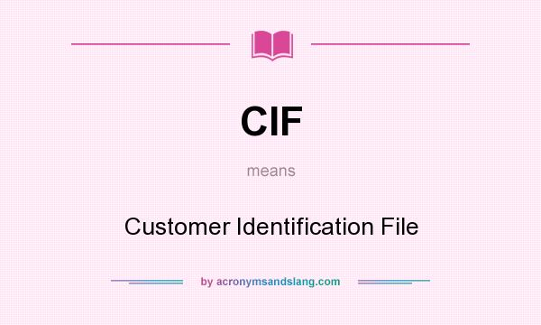 What does CIF mean? It stands for Customer Identification File