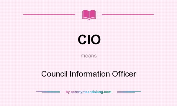 What does CIO mean? It stands for Council Information Officer