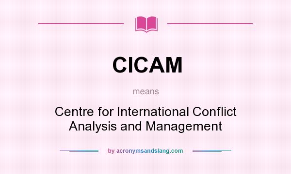 What does CICAM mean? It stands for Centre for International Conflict Analysis and Management