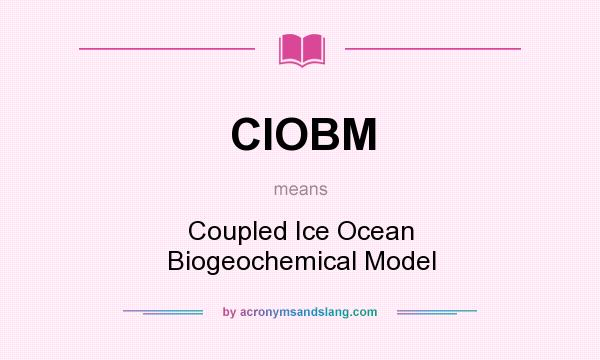 What does CIOBM mean? It stands for Coupled Ice Ocean Biogeochemical Model