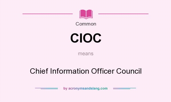 What does CIOC mean? It stands for Chief Information Officer Council
