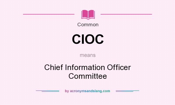 What does CIOC mean? It stands for Chief Information Officer Committee