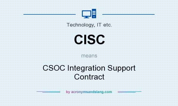 What does CISC mean? It stands for CSOC Integration Support Contract