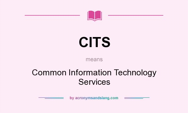 What does CITS mean? It stands for Common Information Technology Services