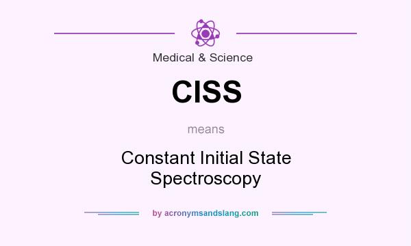 What does CISS mean? It stands for Constant Initial State Spectroscopy