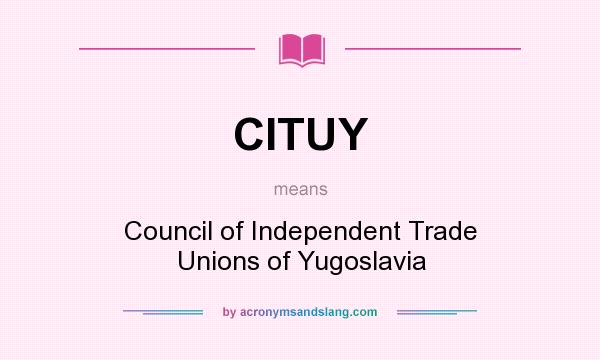 What does CITUY mean? It stands for Council of Independent Trade Unions of Yugoslavia