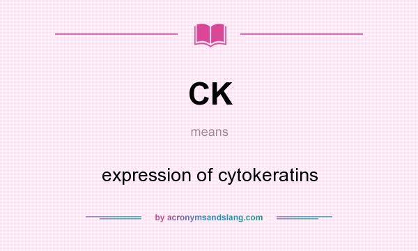 What does CK mean? It stands for expression of cytokeratins